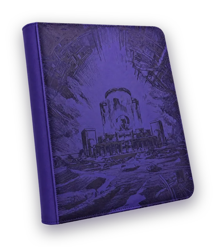 Binder violet personnalisé gravé au laser par Sulli Card Lab