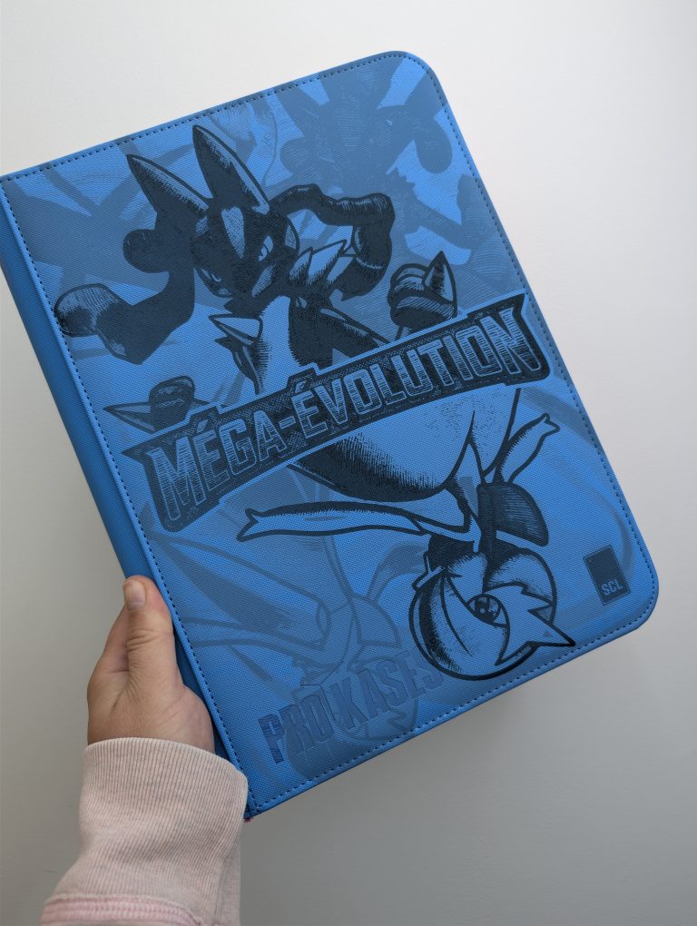 Binder Binder Pokémon ME01 (Méga-Évolution) – Édition Collector Bleu et rose gravé laser